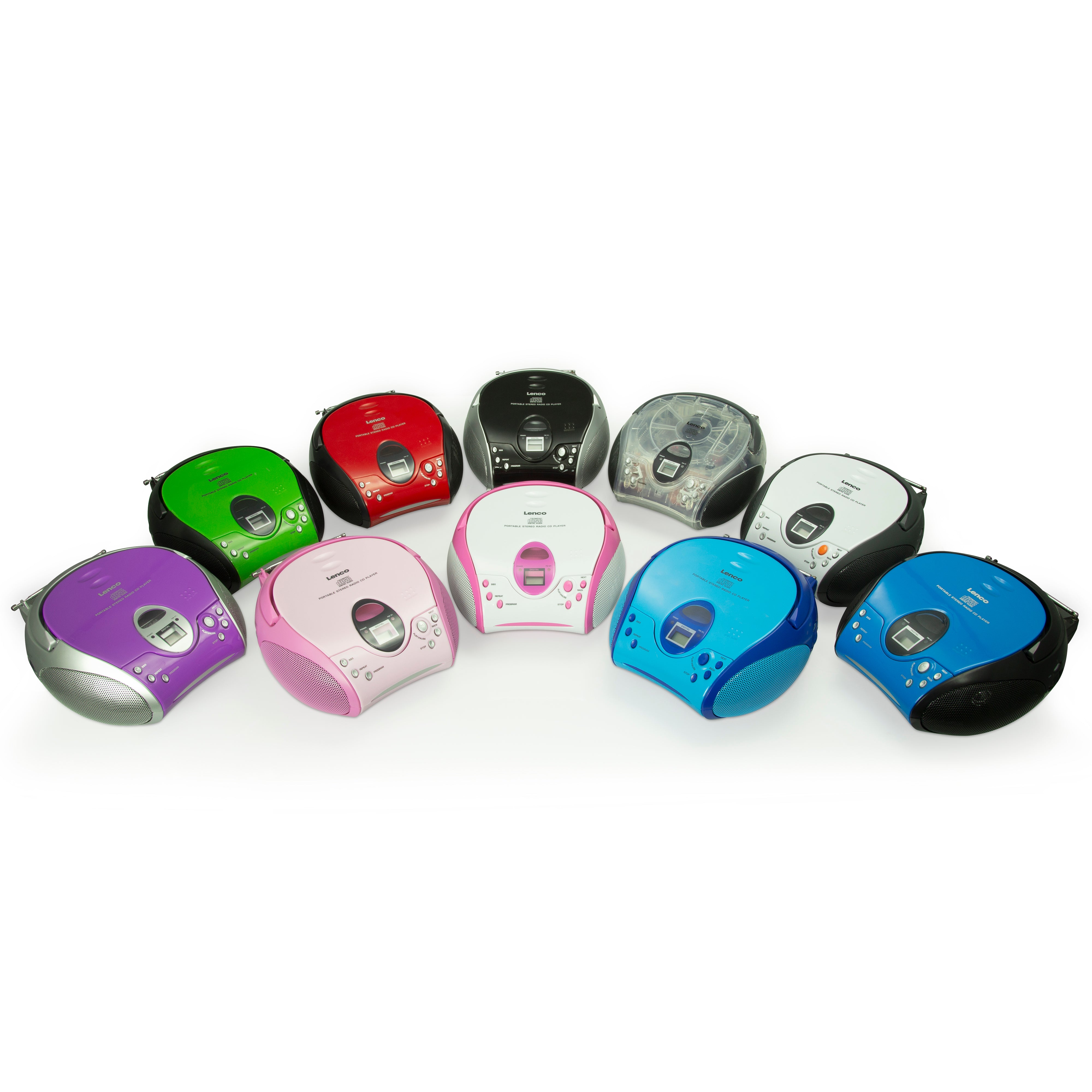 Tragbares Stereo-FM-Radio mit CD-Player Transparent