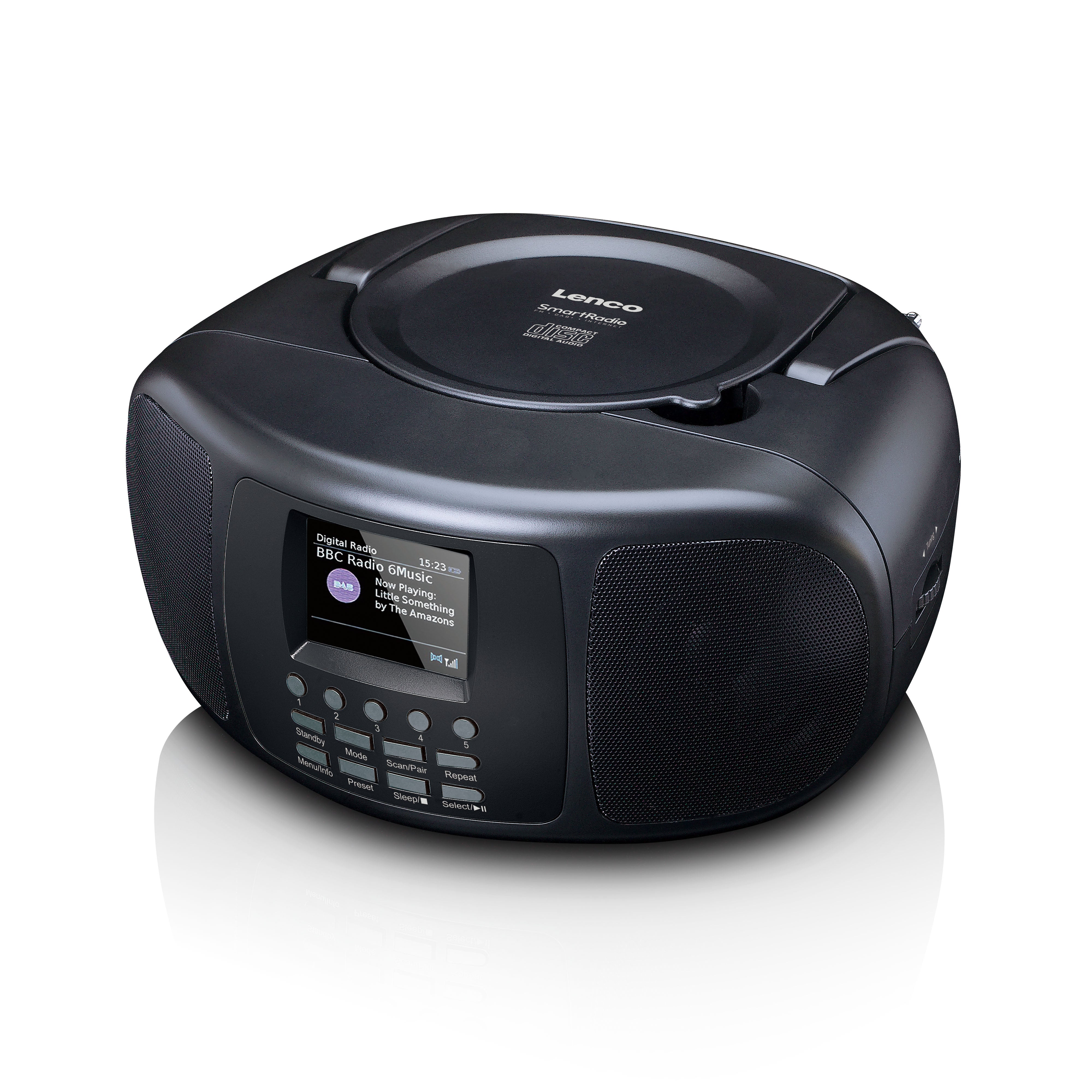 Tragbares Internetradio mit DAB+/FM, Bluetooth®, CD-Player und großem LCD-Farbdisplay Schwarz