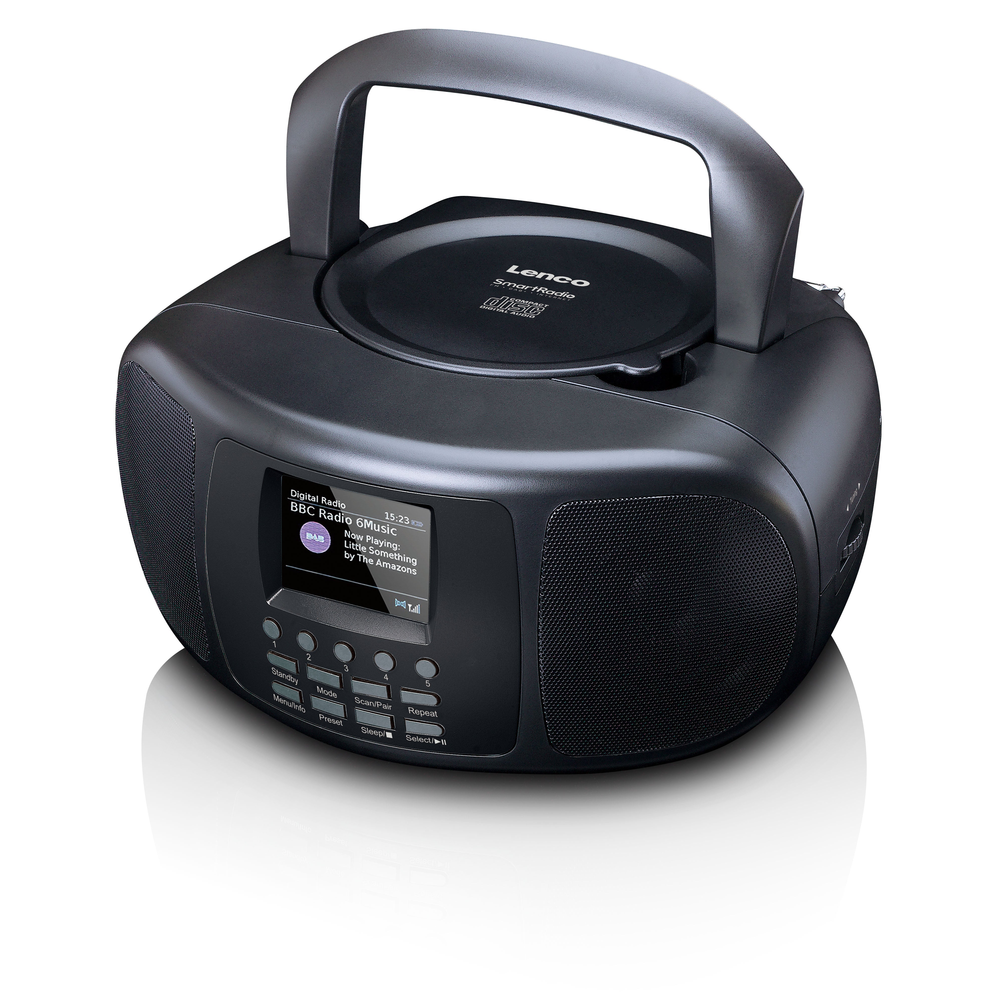 Tragbares Internetradio mit DAB+/FM, Bluetooth®, CD-Player und großem LCD-Farbdisplay Schwarz