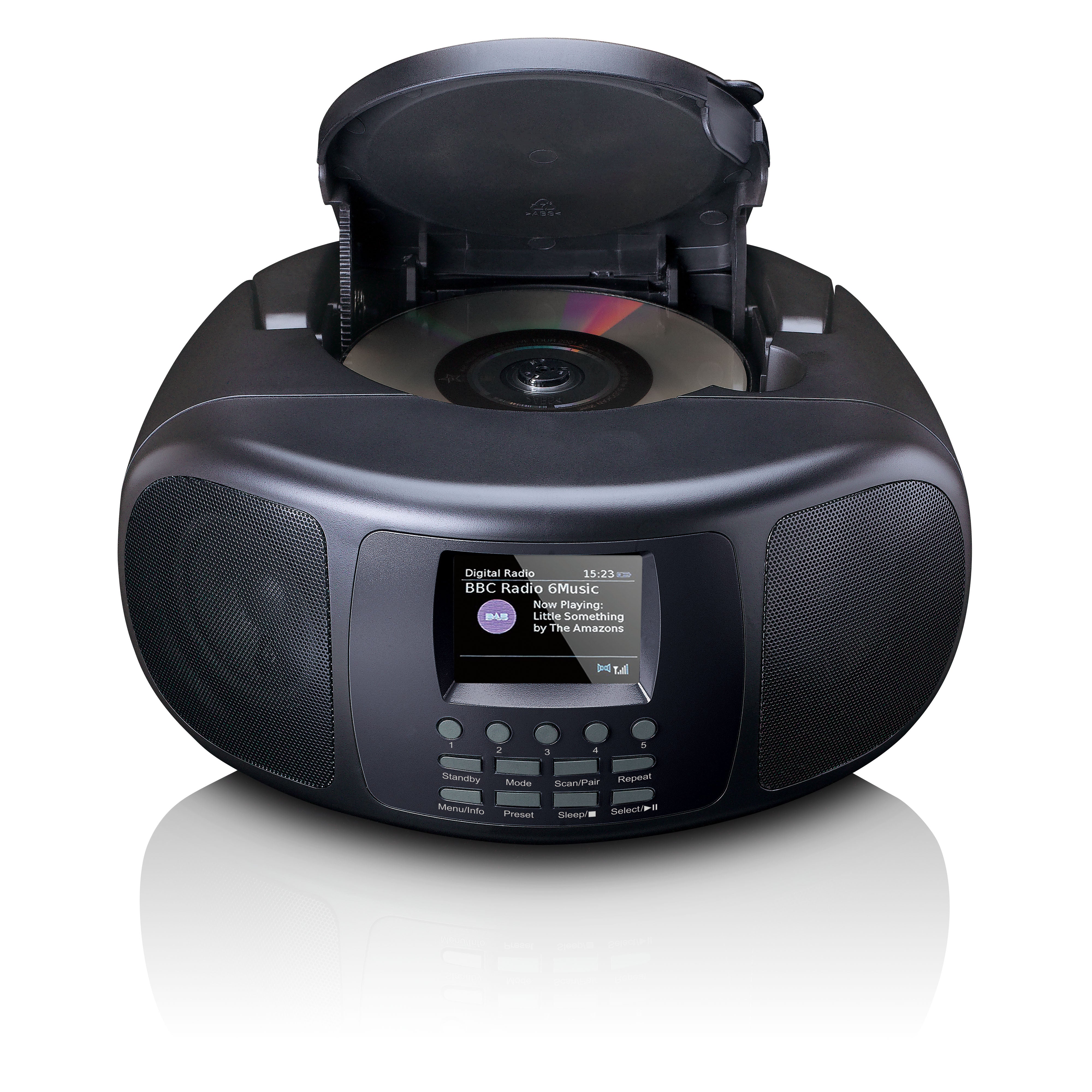 Tragbares Internetradio mit DAB+/FM, Bluetooth®, CD-Player und großem LCD-Farbdisplay Schwarz