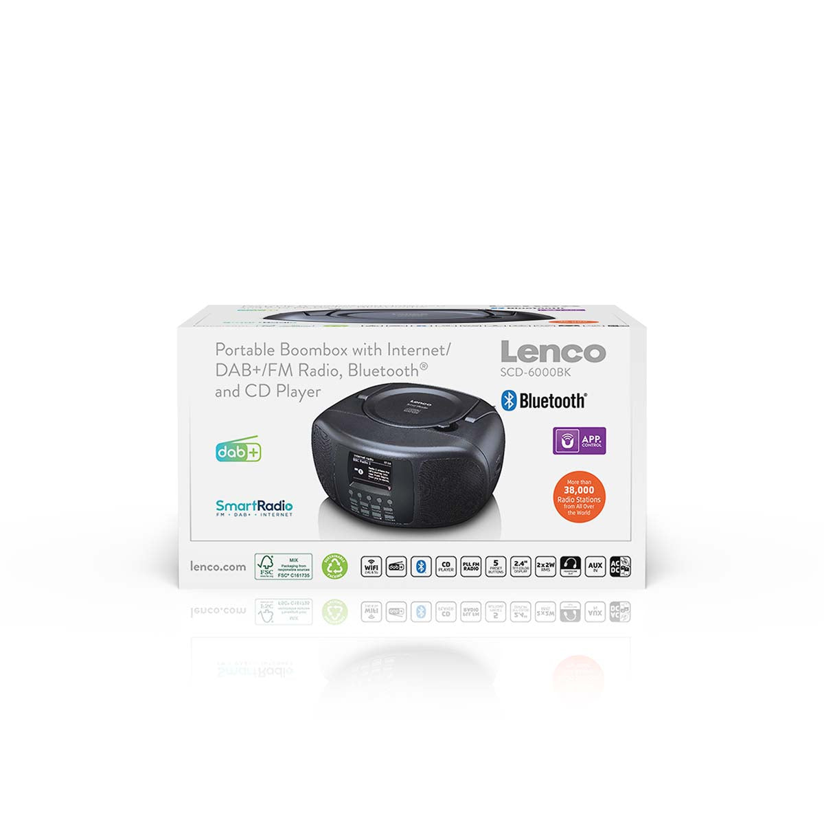 Tragbares Internetradio mit DAB+/FM, Bluetooth®, CD-Player und großem LCD-Farbdisplay Schwarz