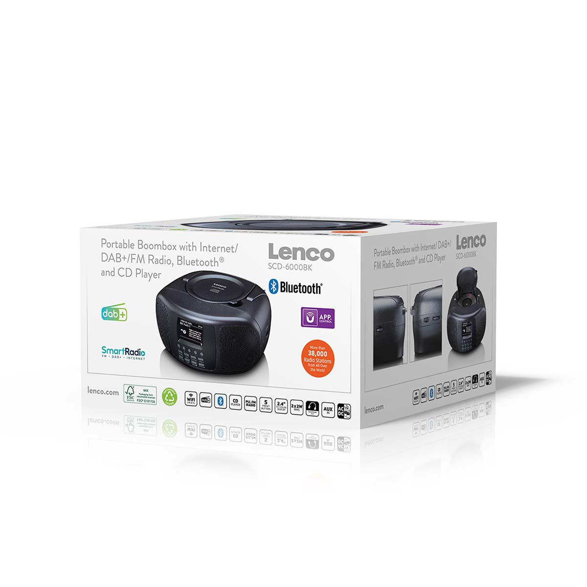 Tragbares Internetradio mit DAB+/FM, Bluetooth®, CD-Player und großem LCD-Farbdisplay Schwarz