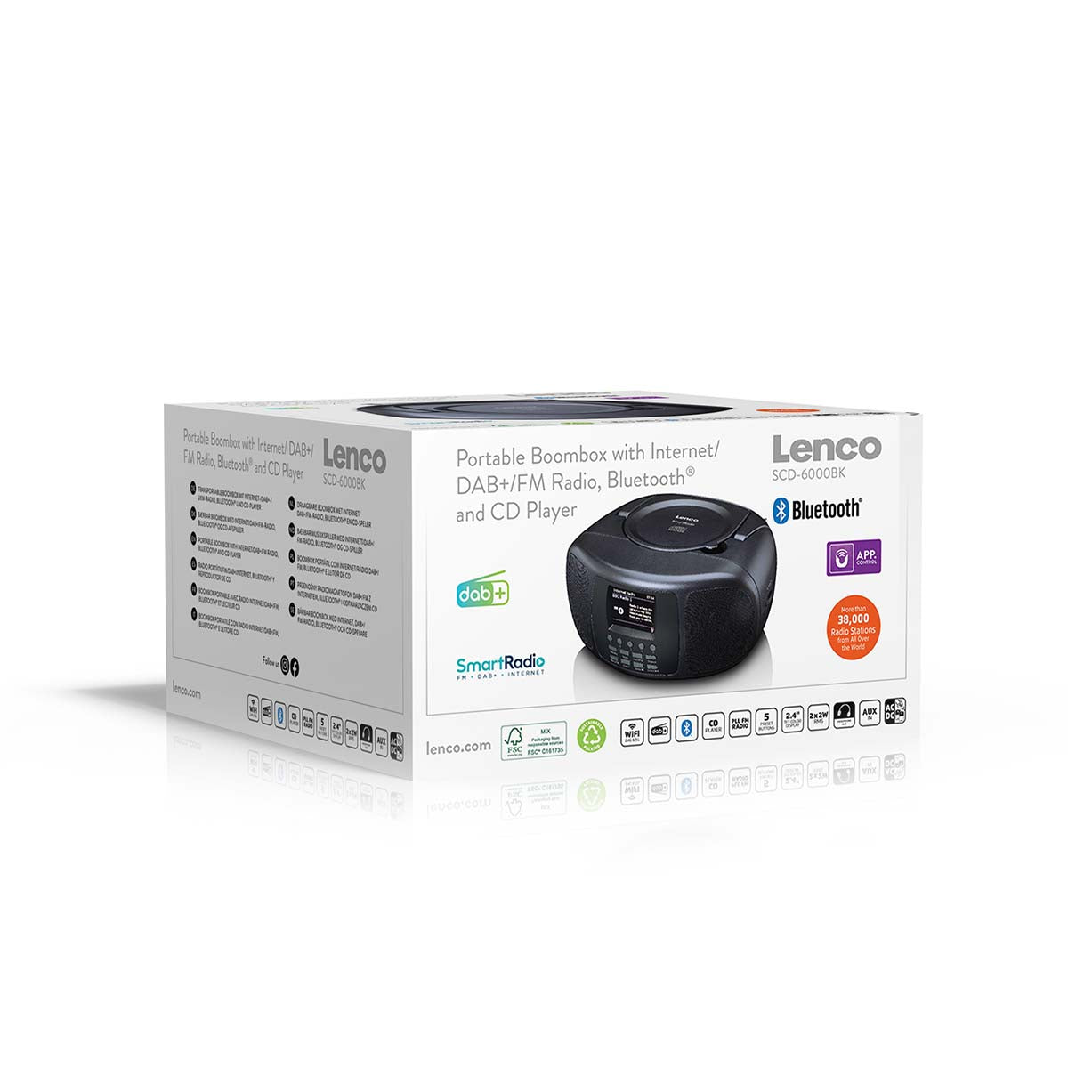 Tragbares Internetradio mit DAB+/FM, Bluetooth®, CD-Player und großem LCD-Farbdisplay Schwarz