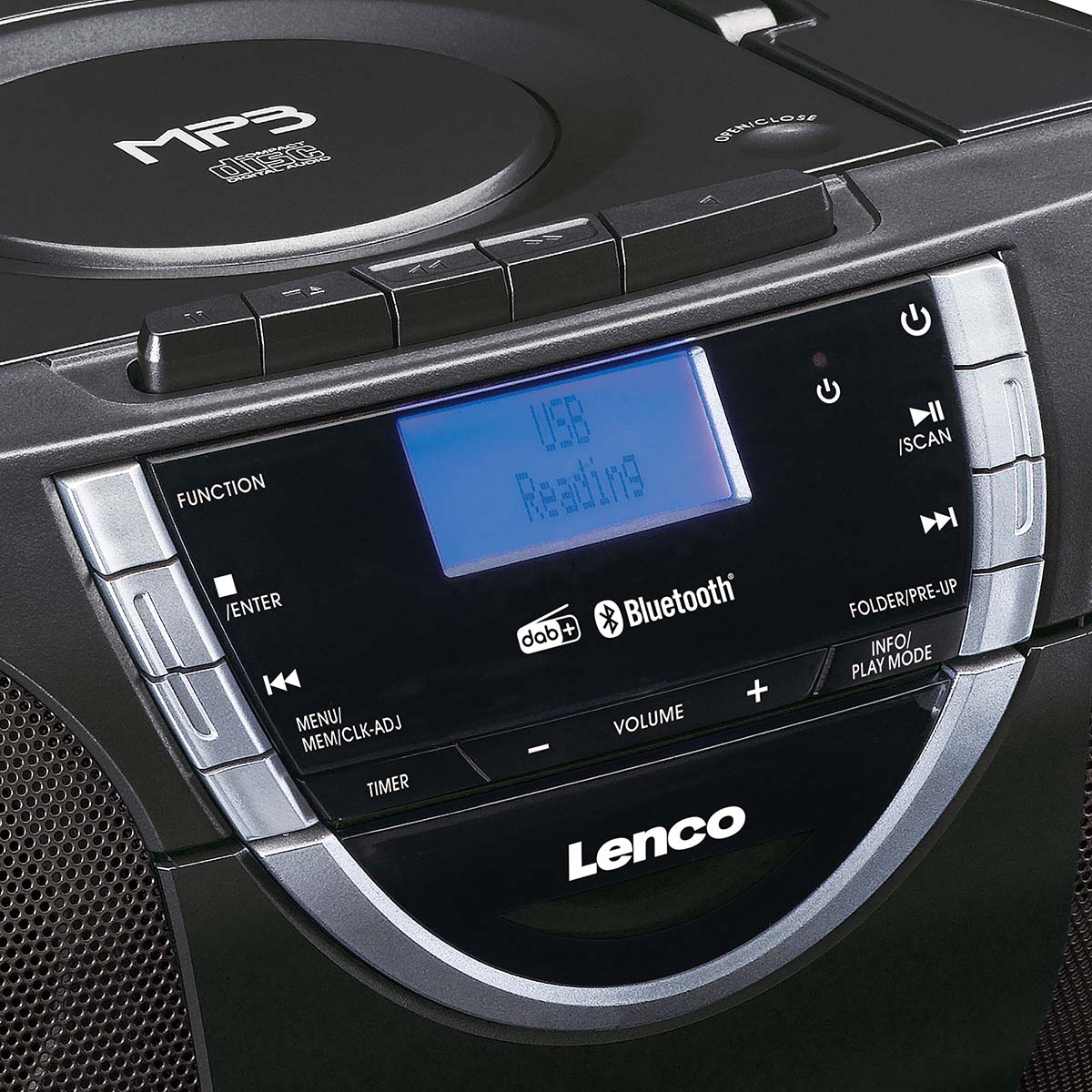 Tragbares DAB+ und FM Radio mit CD-Kassette und Bluetooth Schwarz