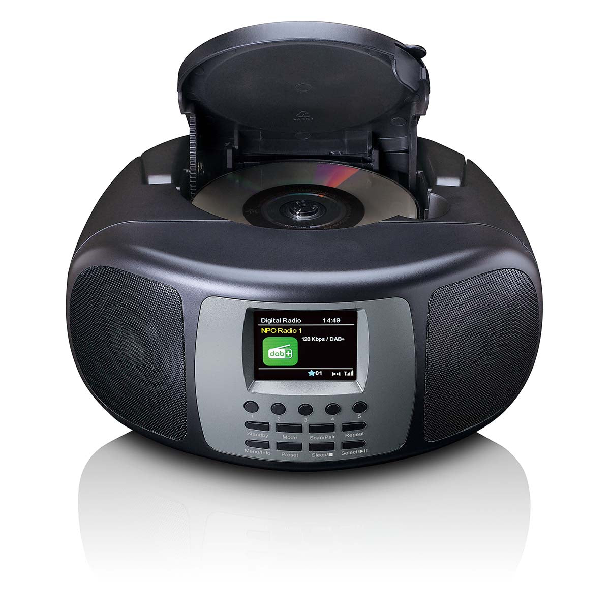 Tragbares DAB+/FM-Radio mit Bluetooth® CD-Player und großem LCD-Farbdisplay Schwarz