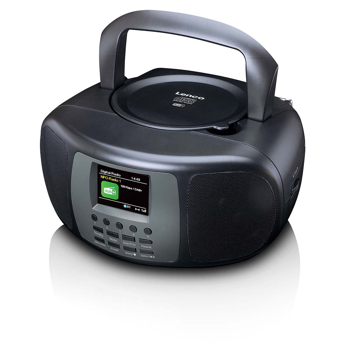 Tragbares DAB+/FM-Radio mit Bluetooth® CD-Player und großem LCD-Farbdisplay Schwarz