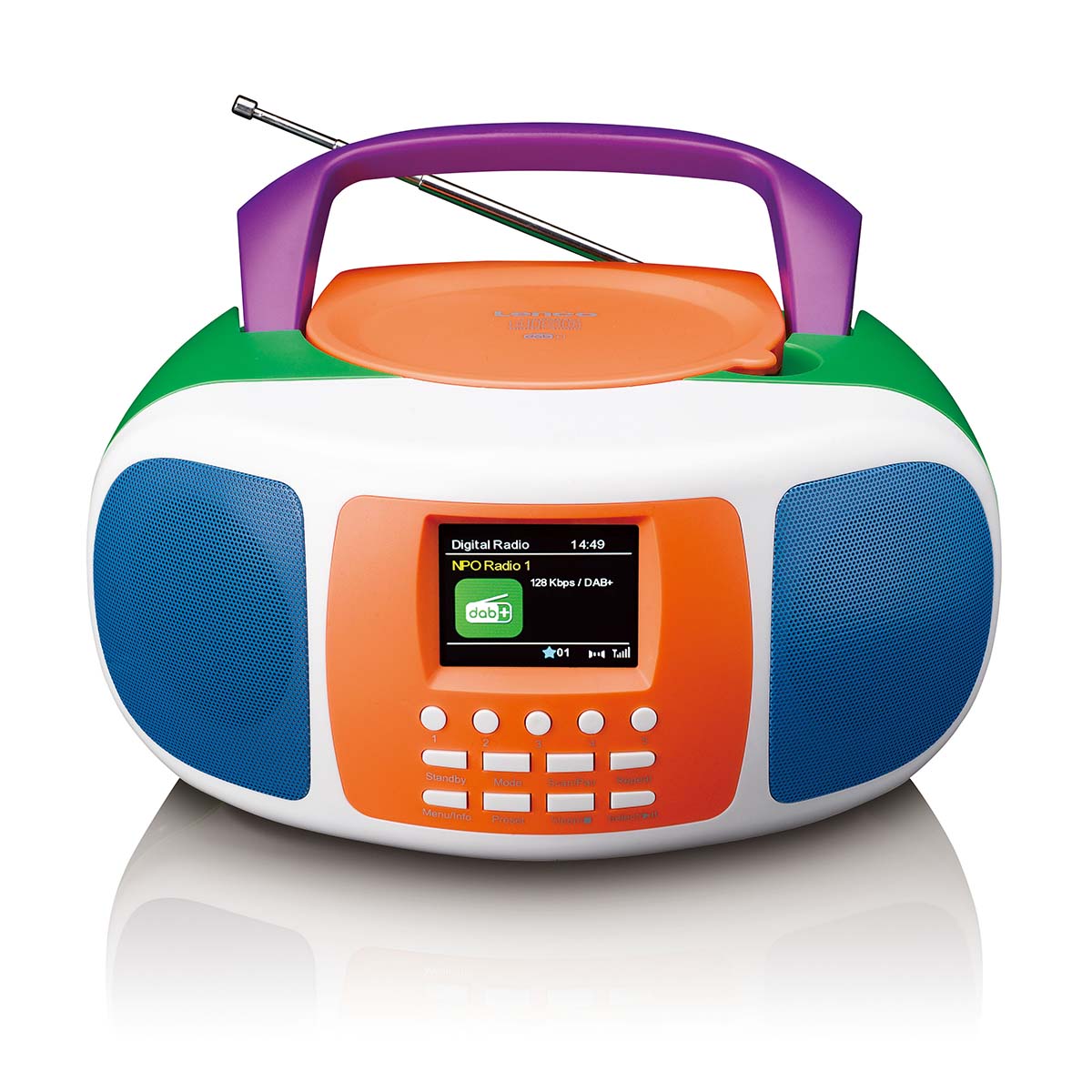 Tragbares DAB+/FM-Radio mit Bluetooth®, CD-Player und großem LCD-Farbdisplay