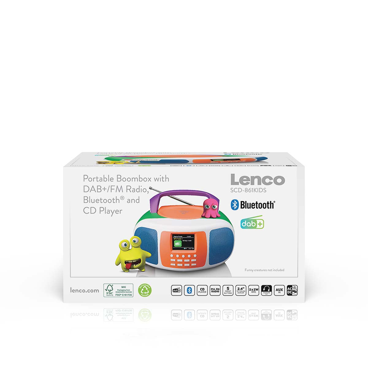 Tragbares DAB+/FM-Radio mit Bluetooth®, CD-Player und großem LCD-Farbdisplay