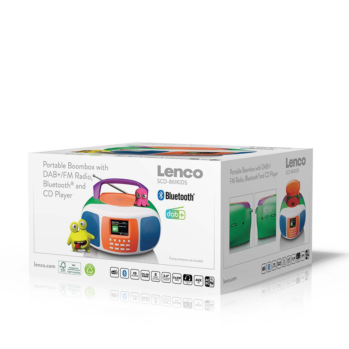 Tragbares DAB+/FM-Radio mit Bluetooth®, CD-Player und großem LCD-Farbdisplay
