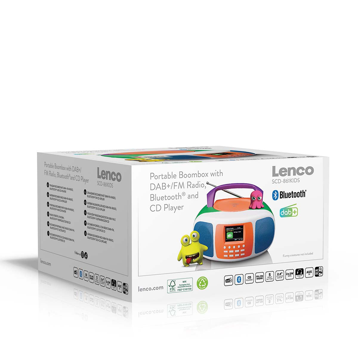 Tragbares DAB+/FM-Radio mit Bluetooth®, CD-Player und großem LCD-Farbdisplay