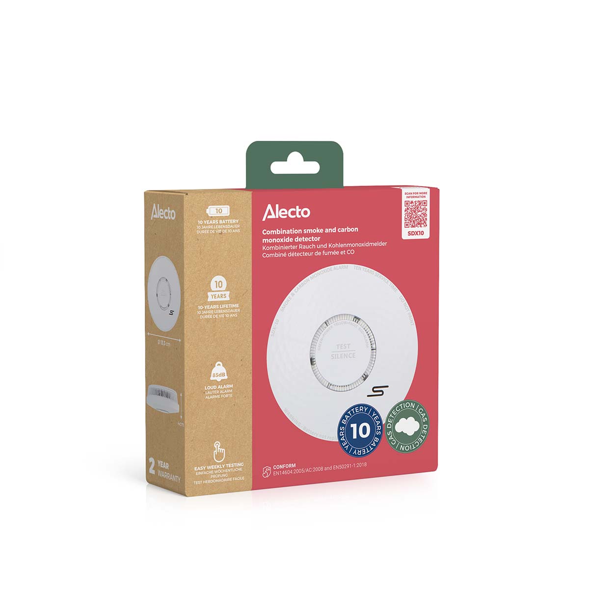 Rauch- und Kohlenmonoxidalarm-Paket Weiß