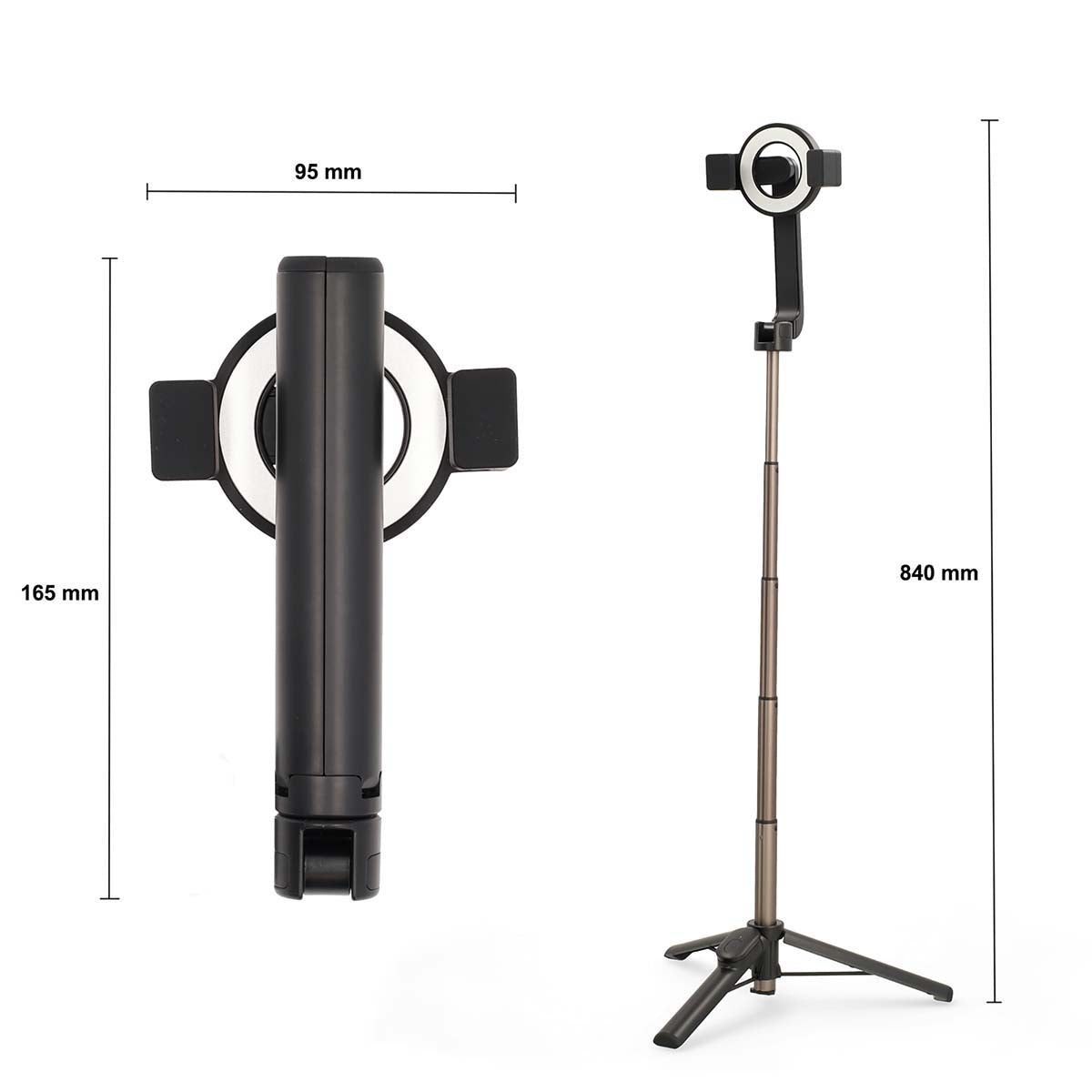 Bluetooth selfie Stick | Bluetooth® version: 5.0 | Maximale Bildschirmgröße: 7 " | Gefaltete Länge: 17 cm | Ungefalteten Länge: 61 cm | max. Gewichtskapazität: 1000 g | Batteriebetrieben