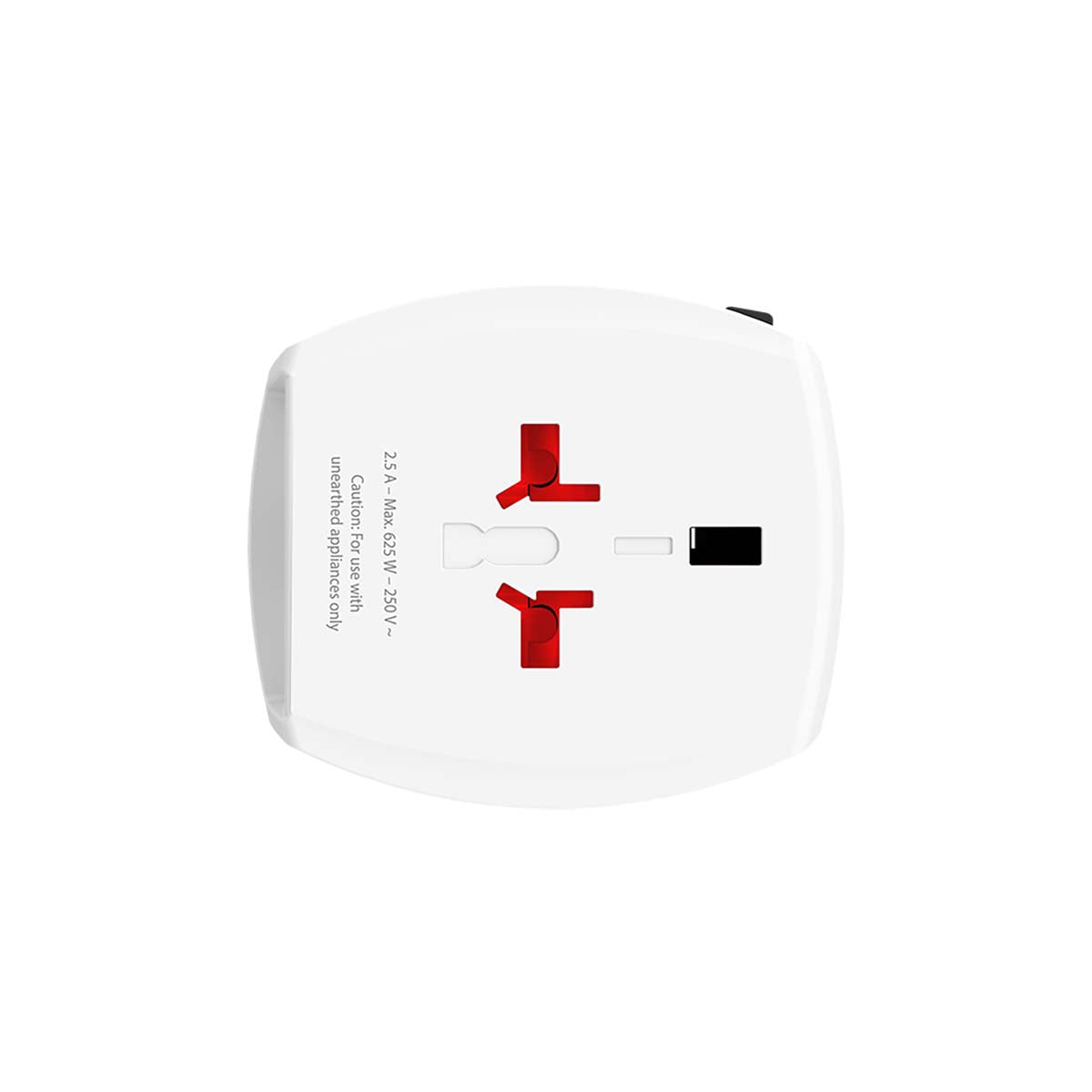 Innovativer 2-poliger Weltreise-Adapter mit integriertem Dual-USB-Ladegerät (1x USB C & 1 x USB)