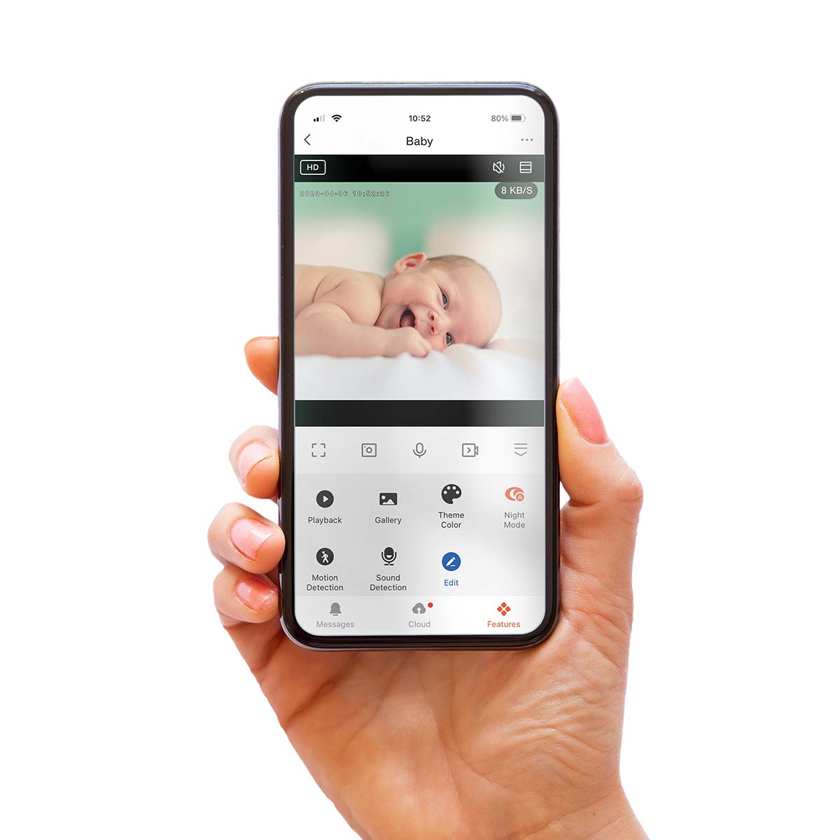 Wi-Fi-Babyphone mit Kamera Weiß
