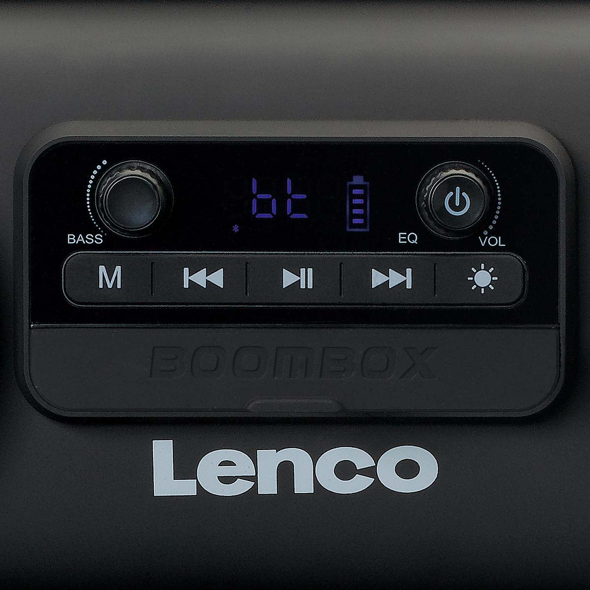 Spritzwassergeschützter Bluetooth®-Lautsprecher FM-Radio USB und micro SD mit Lichteffekten Schwarz