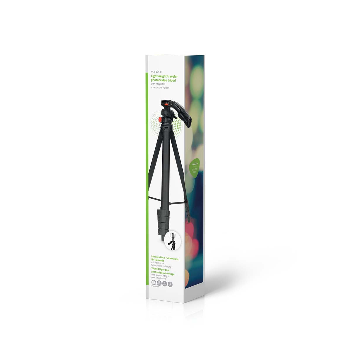 Stativ | Maximale Belastbarkeit: 3 kg | Min. arbeitshöhe: 41.5 cm | Max. Arbeitshöhe: 160 cm | 5 Segmente | Pan & Tilt | Tragetasche enthalten | ABS / Aluminium | Schwarz