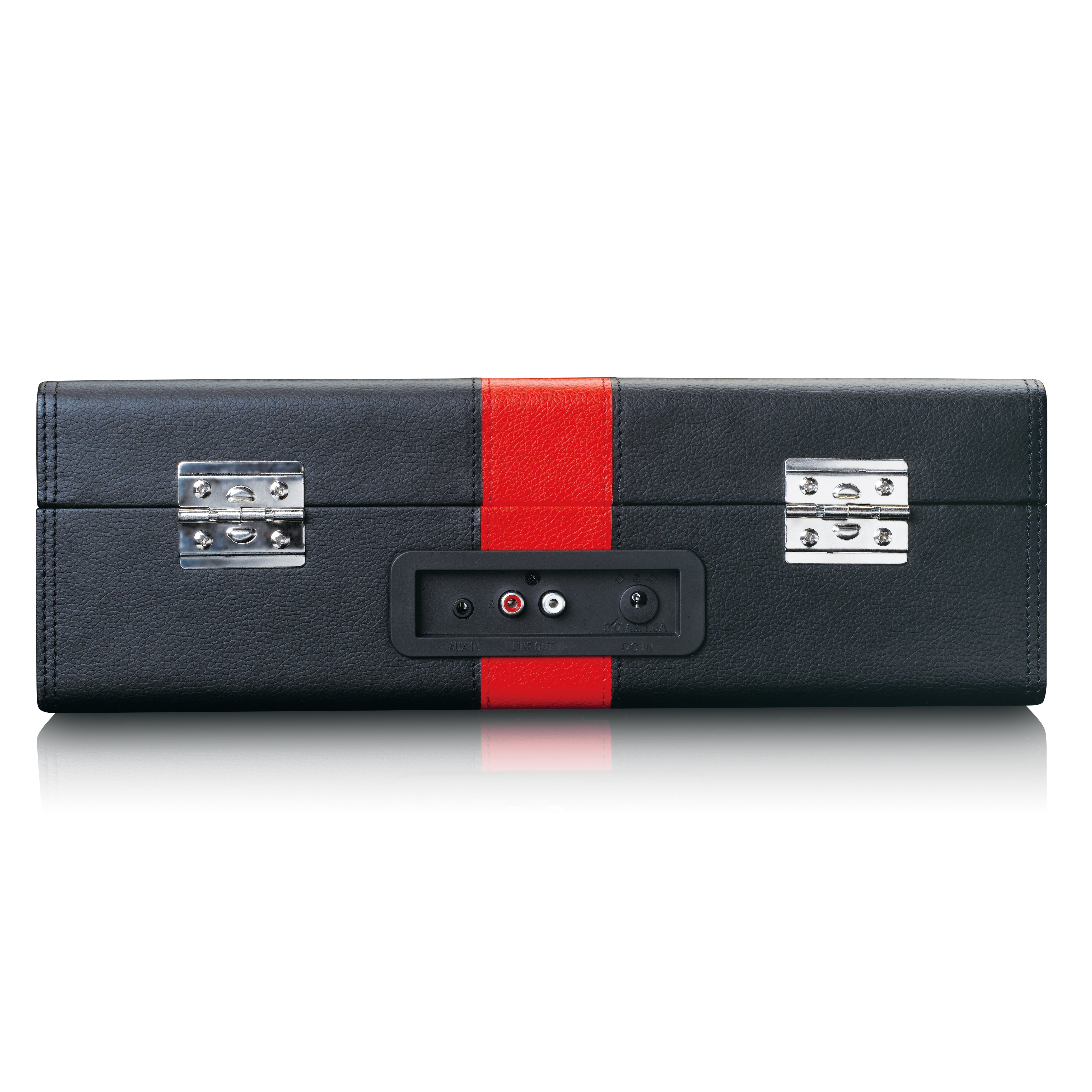 Plattenspieler mit Bluetooth®-Empfang und eingebauten Lautsprechern Schwarz / Rot