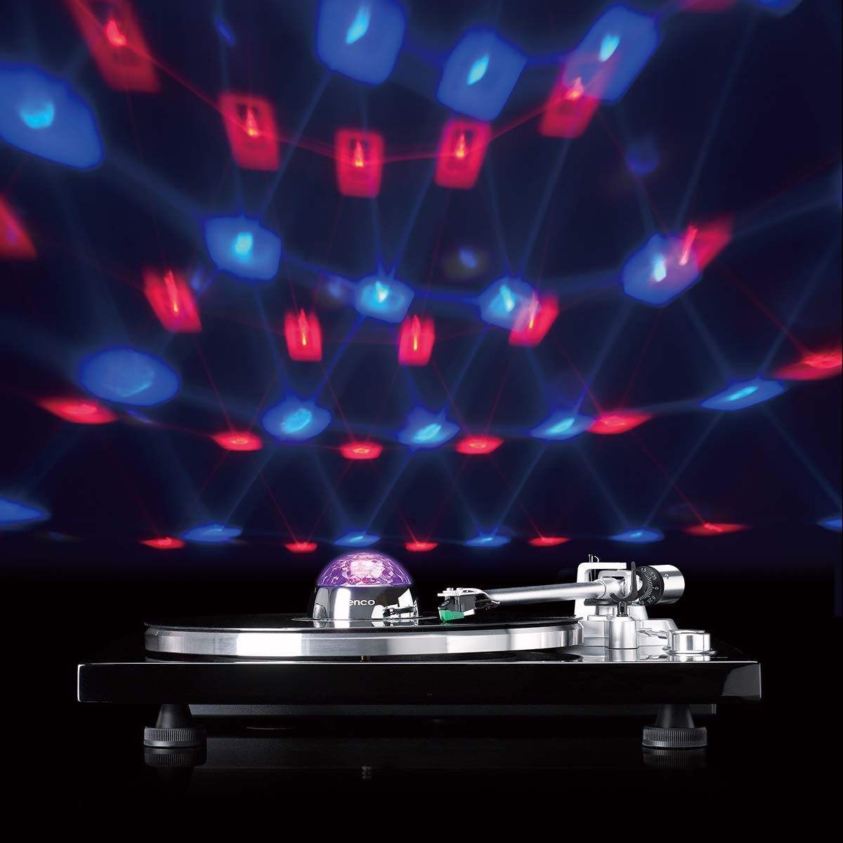 Mittelstabilisator mit Party LED Light für Plattenspieler Silber