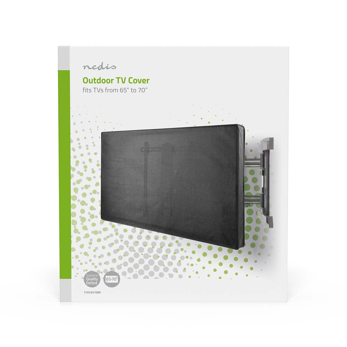 Outdoor-TV-Schirm-Abdeckung | Bildschirmgröße: 65 - 70 " | Supreme Quality Oxford | Schwarz