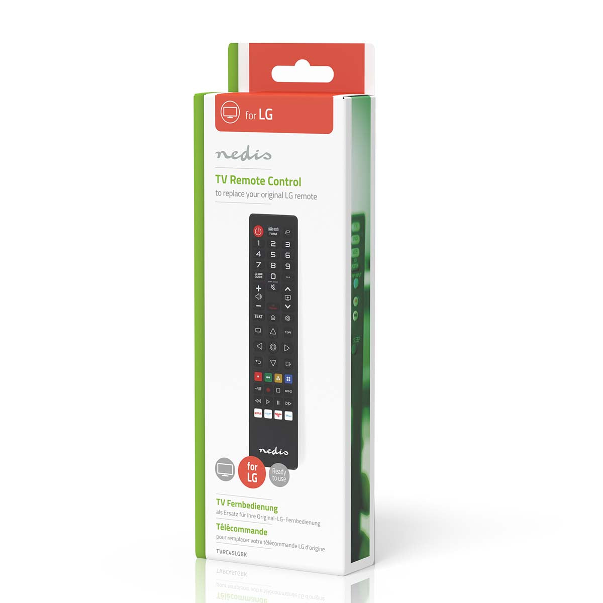 Ersatz Fernbedienung | Passend für: LG | Vorprogrammiert | 1 Gerät | Amazon Prime / Disney + Button / Netflix Button / Rakuten TV Button | Infrarot | Schwarz