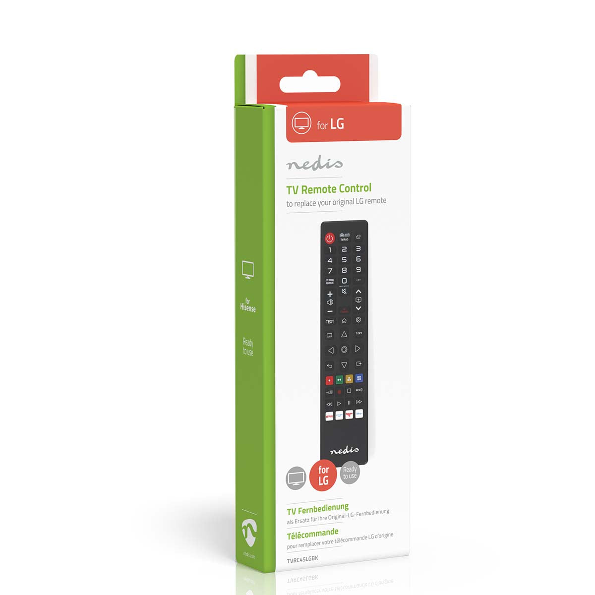 Ersatz Fernbedienung | Passend für: LG | Vorprogrammiert | 1 Gerät | Amazon Prime / Disney + Button / Netflix Button / Rakuten TV Button | Infrarot | Schwarz