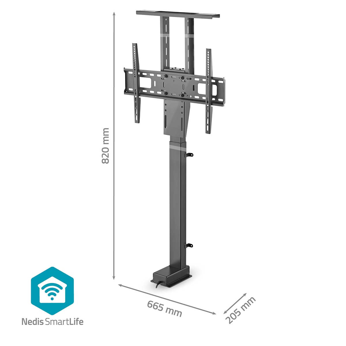 SmartLife Motorized TV Lift | 37 - 80 " | Maximum supported screen weight: 60 kg | Built-in Cabinet Design | Lift range: 79 - 184 cm | Remote controlled | ABS / Steel | Black