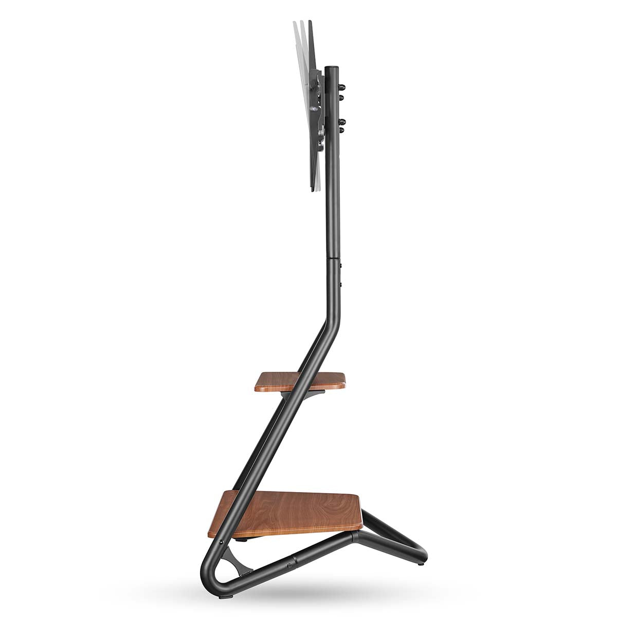 TV Bodenständer | 37 - 75 " | maximal unterstützes Bildschirmgewicht: 40 kg | Bauhaus Design | Einstellbare voreingestellte Höhen | MDF / Stahl | Braun / Schwarz