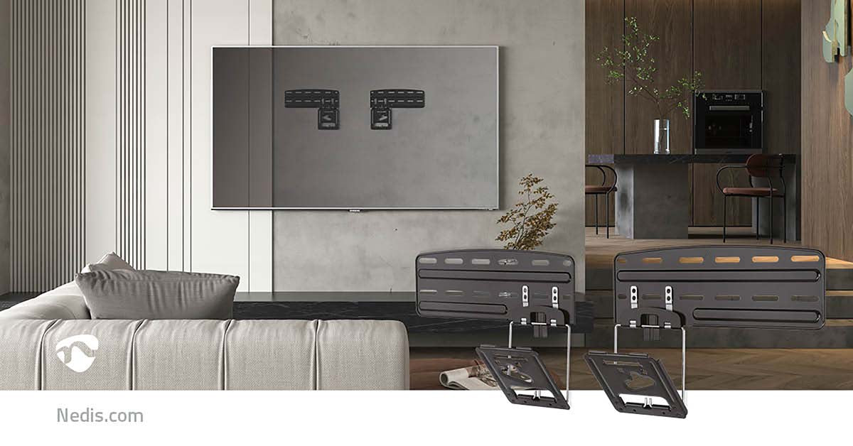 Feste TV-Wandhalterung | 43 - 85 " | maximal unterstützes Bildschirmgewicht: 60 kg | Minimaler Wandabstand: 7.50 mm | Stahl | Schwarz