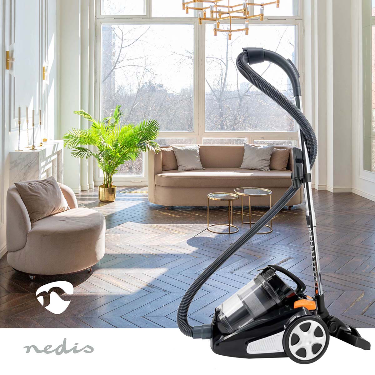 Staubsauger ohne Beutel | Beutellos | 700 W | Staubkapazität: 3.0 l | Kombi-Bürste | Aktionsradius: 8.50 m | HEPA Luftfilter | Anthrazit / Orange / Schwarz