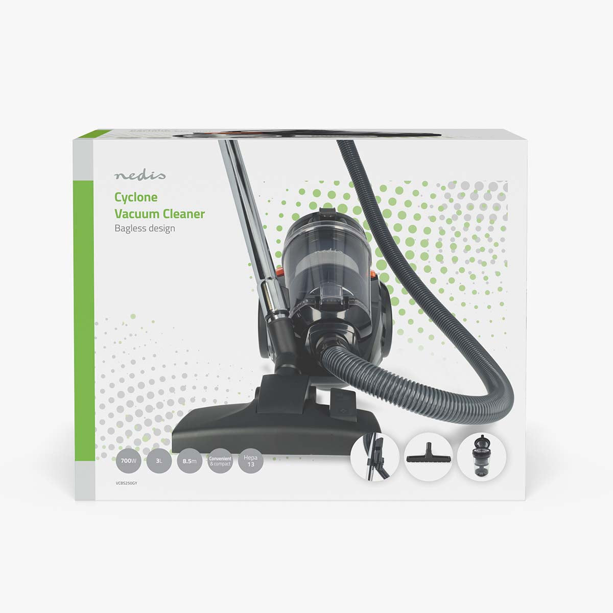 Staubsauger ohne Beutel | Beutellos | 700 W | Staubkapazität: 3.0 l | Kombi-Bürste | Aktionsradius: 8.50 m | HEPA Luftfilter | Anthrazit / Orange / Schwarz