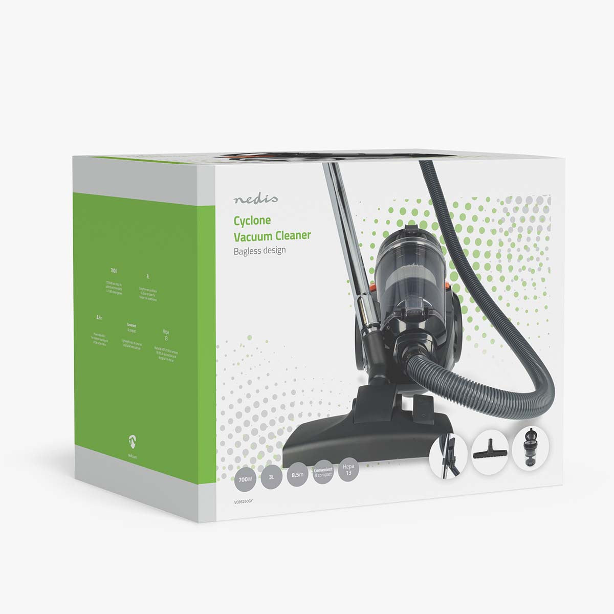 Staubsauger ohne Beutel | Beutellos | 700 W | Staubkapazität: 3.0 l | Kombi-Bürste | Aktionsradius: 8.50 m | HEPA Luftfilter | Anthrazit / Orange / Schwarz