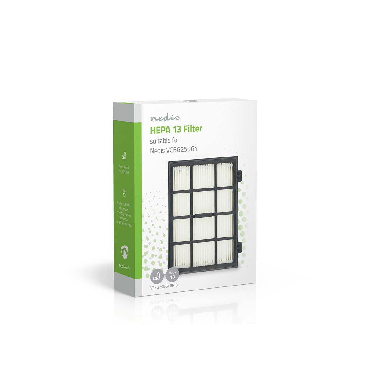 Ersatz-Aktiv HEPA Filter | Ersatz für: Nedis | Schwarz / Weiss