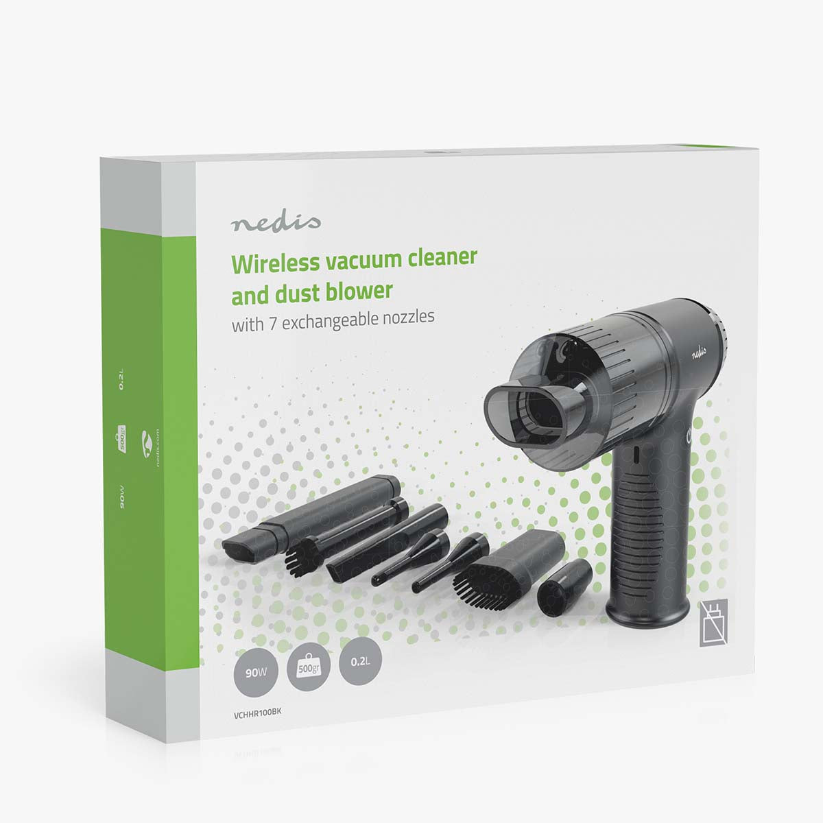 Handstaubsauger | 90 W | Wiederaufladbar | Nass / Trocken | Li-Ion | Schwarz