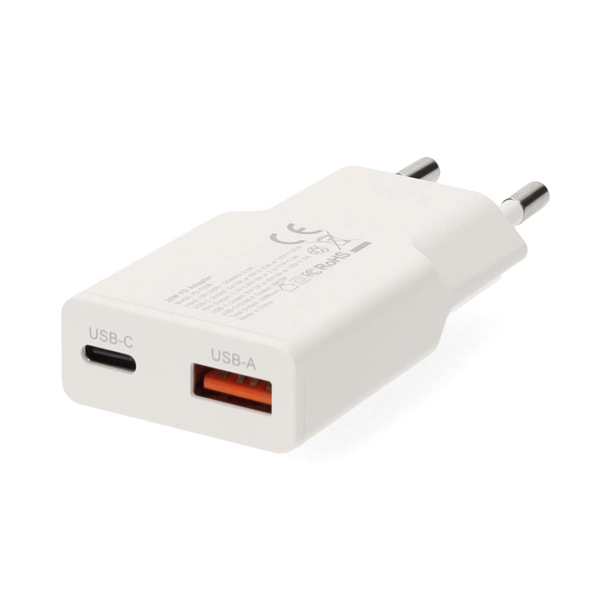 Netzladegerät | 30 W | GaN | PD3.0 30W | Schnellladefunktion | 1.5 / 2.0 / 2.5 / 3.0 A | Anzahl der Ausgänge: 2 | USB-A / USB-C™ | USB-C™ (Lose) Kabel | 1.50 m | Automatische Spannungswahl | Weiss