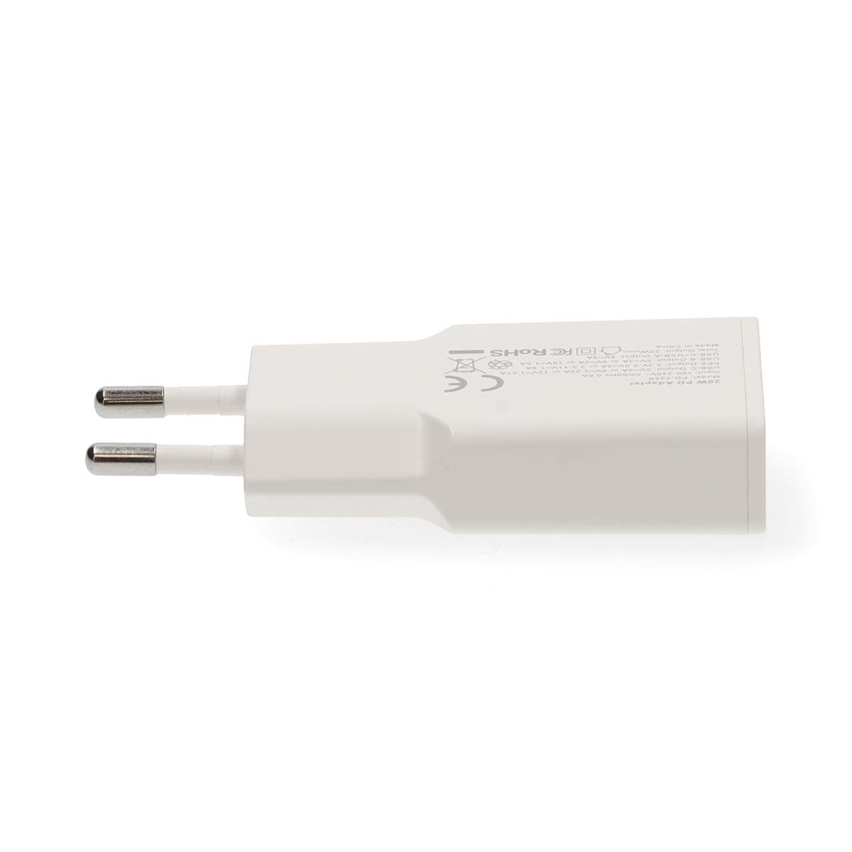 Netzladegerät | 30 W | GaN | PD3.0 30W | Schnellladefunktion | 1.5 / 2.0 / 2.5 / 3.0 A | Anzahl der Ausgänge: 2 | USB-A / USB-C™ | Automatische Spannungswahl | Weiss