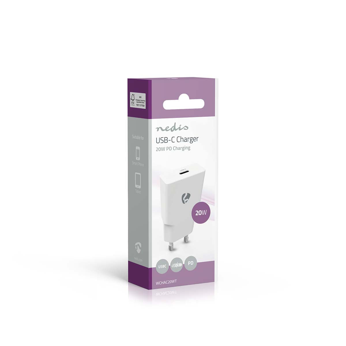 Netzladegerät | 20 W | GaN | PD3.0 | Schnellladefunktion | 1.67 A / 2.22 A / 3.0 A | Anzahl der Ausgänge: 1 | USB-C™ | Automatische Spannungswahl | Weiss