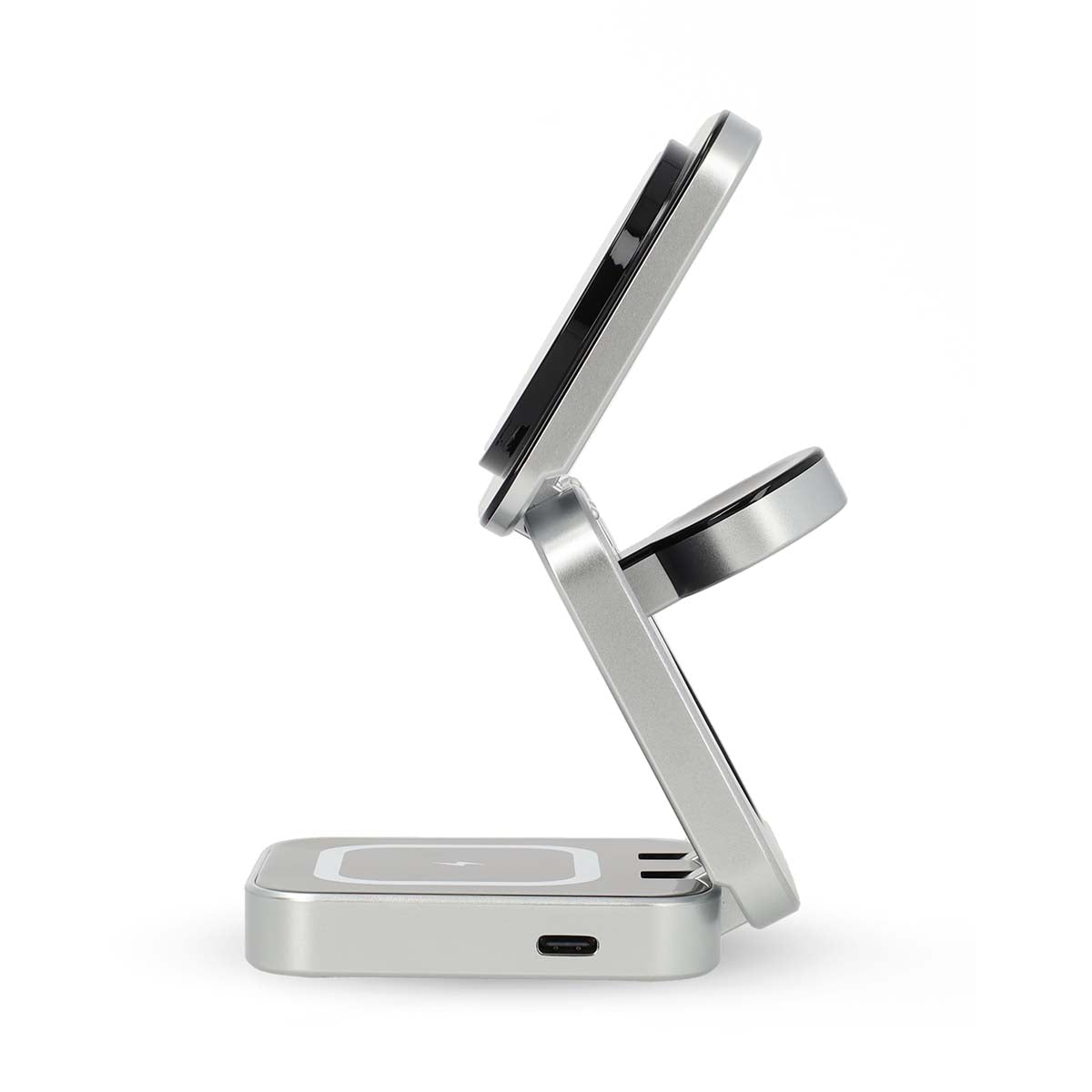 Drahtloses Ladegerät | 3 in 1 | 2.5 / 5 / 15 W | LED-Anzeige im Einsatz | inkl. Kabel | USB-A / USB-C™ | 1.00 m
