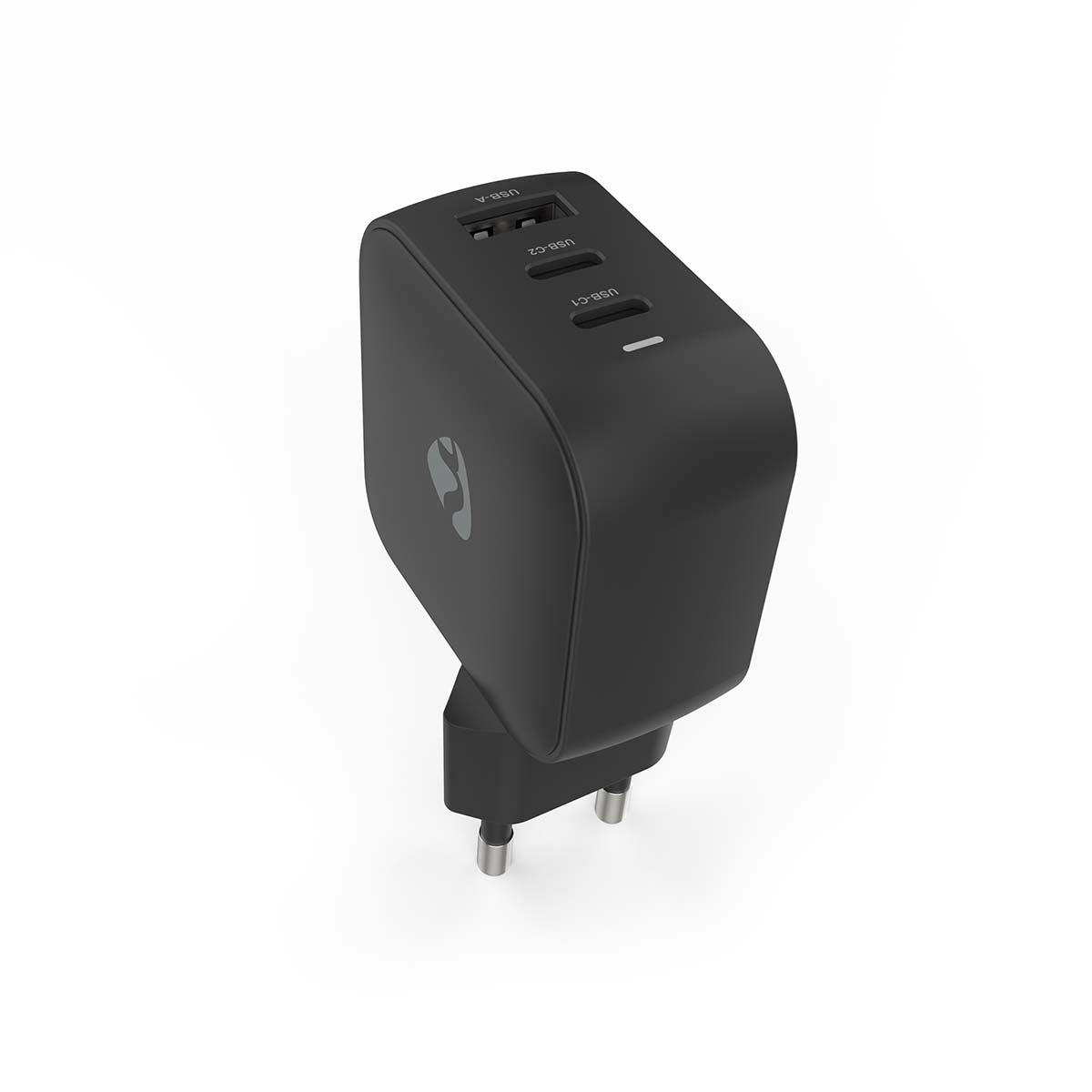Netzladegerät | 70 W | GaN | PD3.0 | Schnellladefunktion | 1.5 / 2.25 A / 2.5 / 3.0 / 3.5 A | Anzahl der Ausgänge: 3 | USB-A / 2x USB-C™ | Automatische Spannungswahl | Schwarz