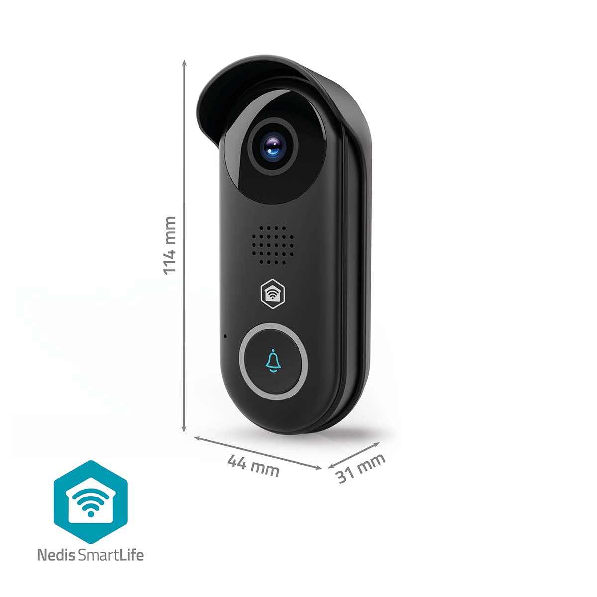 SmartLife Video-Türsprechanlage | Wi-Fi | Trafo | Full HD 1080p | Cloud Storage (optional) / microSD (not enthalten) / Onvif | IP54 | mit Bewegungssensor | Nachtsicht | Schwarz