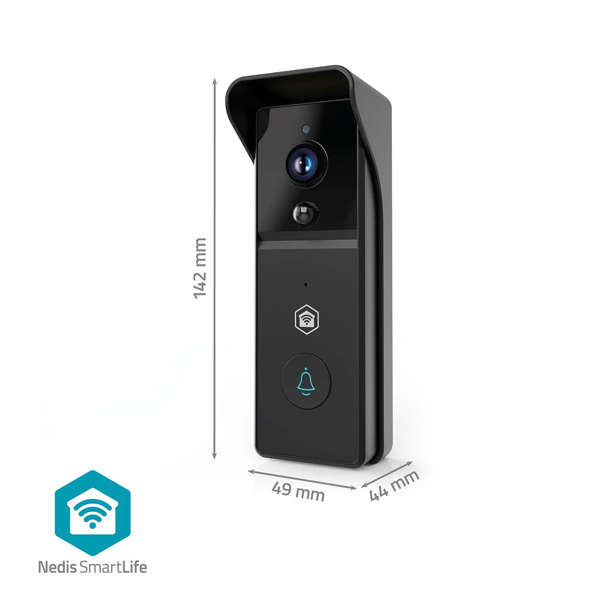 SmartLife Video-Türsprechanlage | Wi-Fi | Batteriebetrieben | 3MP Full HD 1296p | Cloud Storage (optional) / microSD (not enthalten) | IP44 | mit Bewegungssensor | Nachtsicht | Schwarz