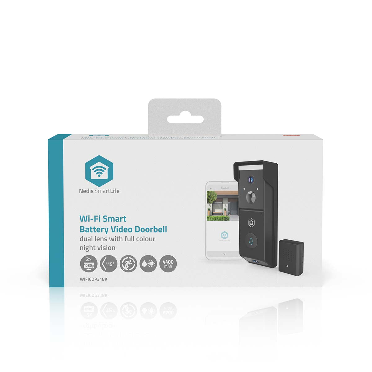 SmartLife Video-Türsprechanlage | Wi-Fi | Batteriebetrieben | Full HD 1080p | Cloud Storage (optional) / microSD (not enthalten) | IP54 | mit Bewegungssensor | Nachtsicht | Schwarz
