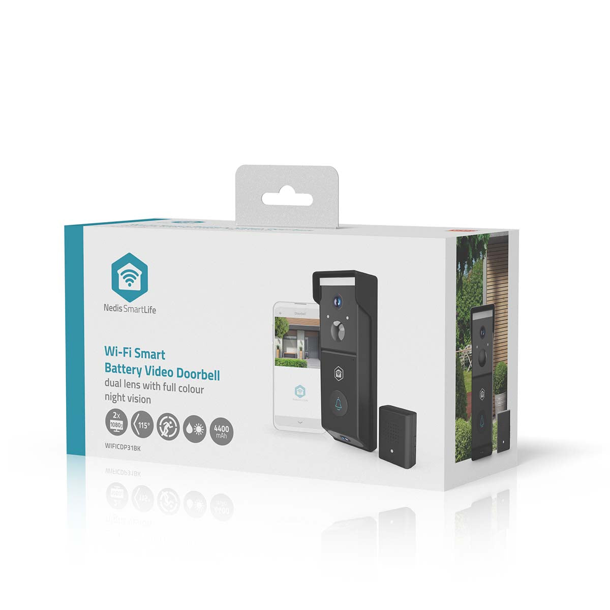 SmartLife Video-Türsprechanlage | Wi-Fi | Batteriebetrieben | Full HD 1080p | Cloud Storage (optional) / microSD (not enthalten) | IP54 | mit Bewegungssensor | Nachtsicht | Schwarz