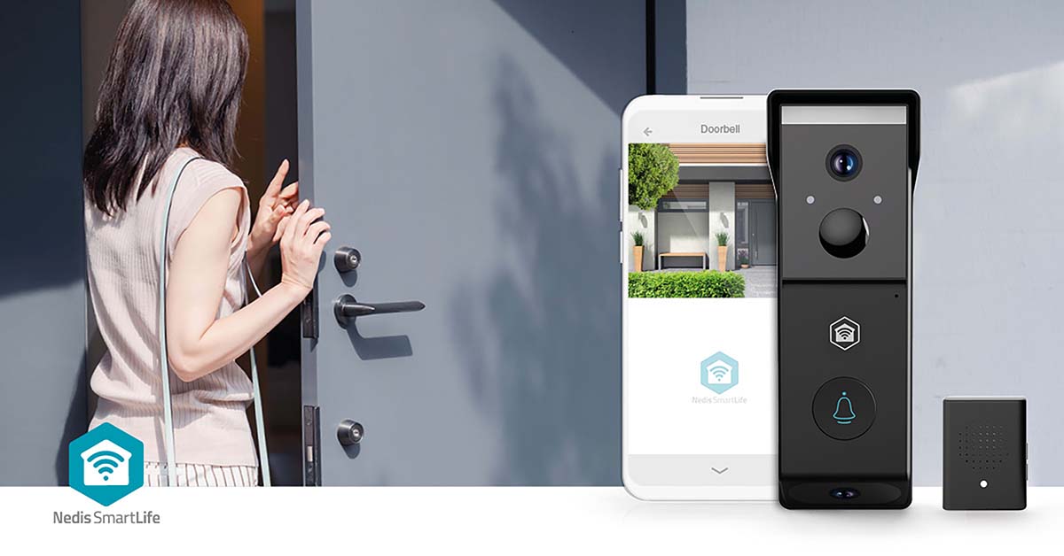 SmartLife Video-Türsprechanlage | Wi-Fi | Batteriebetrieben | Full HD 1080p | Cloud Storage (optional) / microSD (not enthalten) | IP54 | mit Bewegungssensor | Nachtsicht | Schwarz