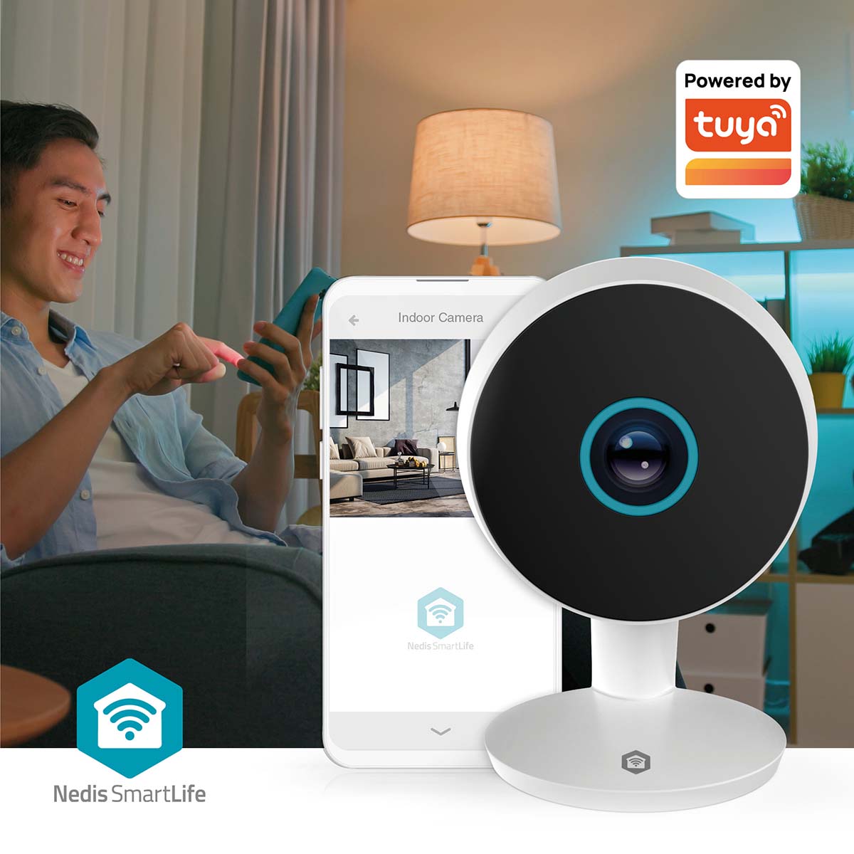 SmartLife Innenkamera | Wi-Fi | 3MP Full HD 1296p | Cloud Storage (optional) / microSD (not enthalten) / Onvif | mit Bewegungssensor | Nachtsicht | Weiss