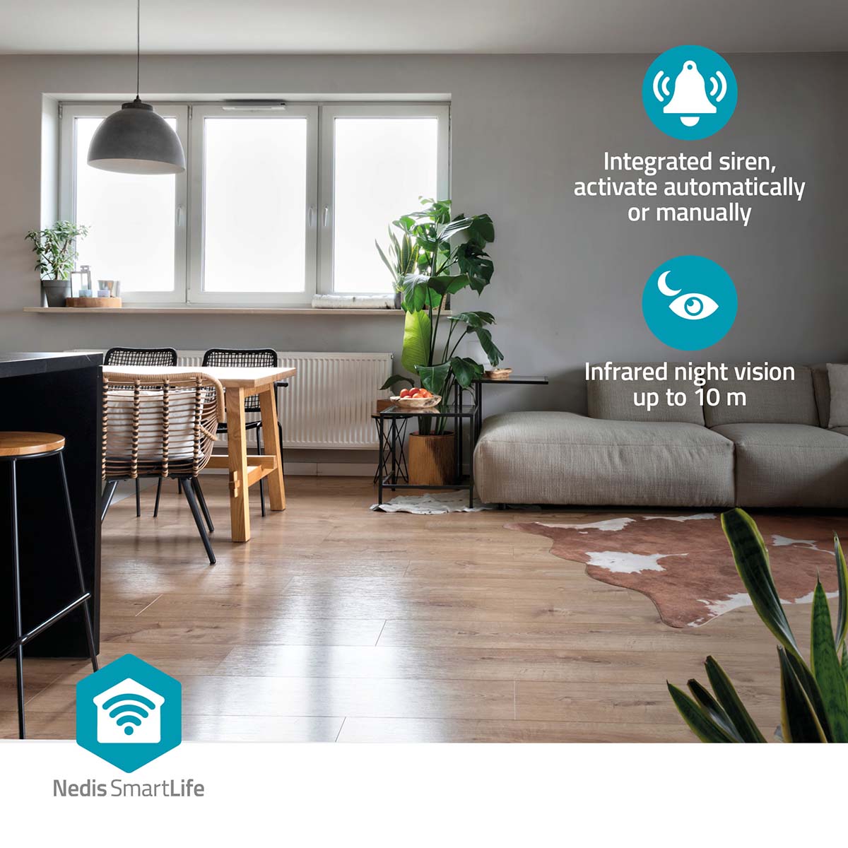 SmartLife Innenkamera | Wi-Fi | 3MP Full HD 1296p | Cloud Storage (optional) / microSD (not enthalten) / Onvif | mit Bewegungssensor | Nachtsicht | Weiss