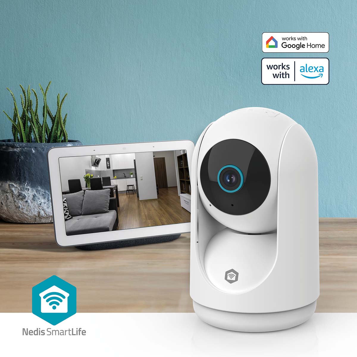 SmartLife Innenkamera | Wi-Fi | 3MP Full HD 1296p | Pan tilt | Cloud Storage (optional) / microSD (not enthalten) / Onvif | mit Bewegungssensor | Nachtsicht | Weiss