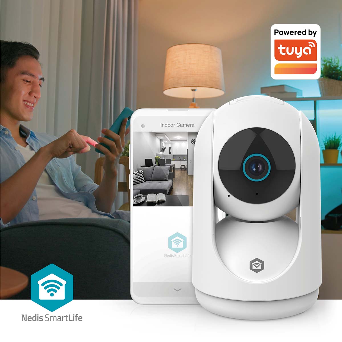SmartLife Innenkamera | Wi-Fi | 3MP Full HD 1296p | Pan tilt | Cloud Storage (optional) / microSD (not enthalten) / Onvif | mit Bewegungssensor | Nachtsicht | Weiss