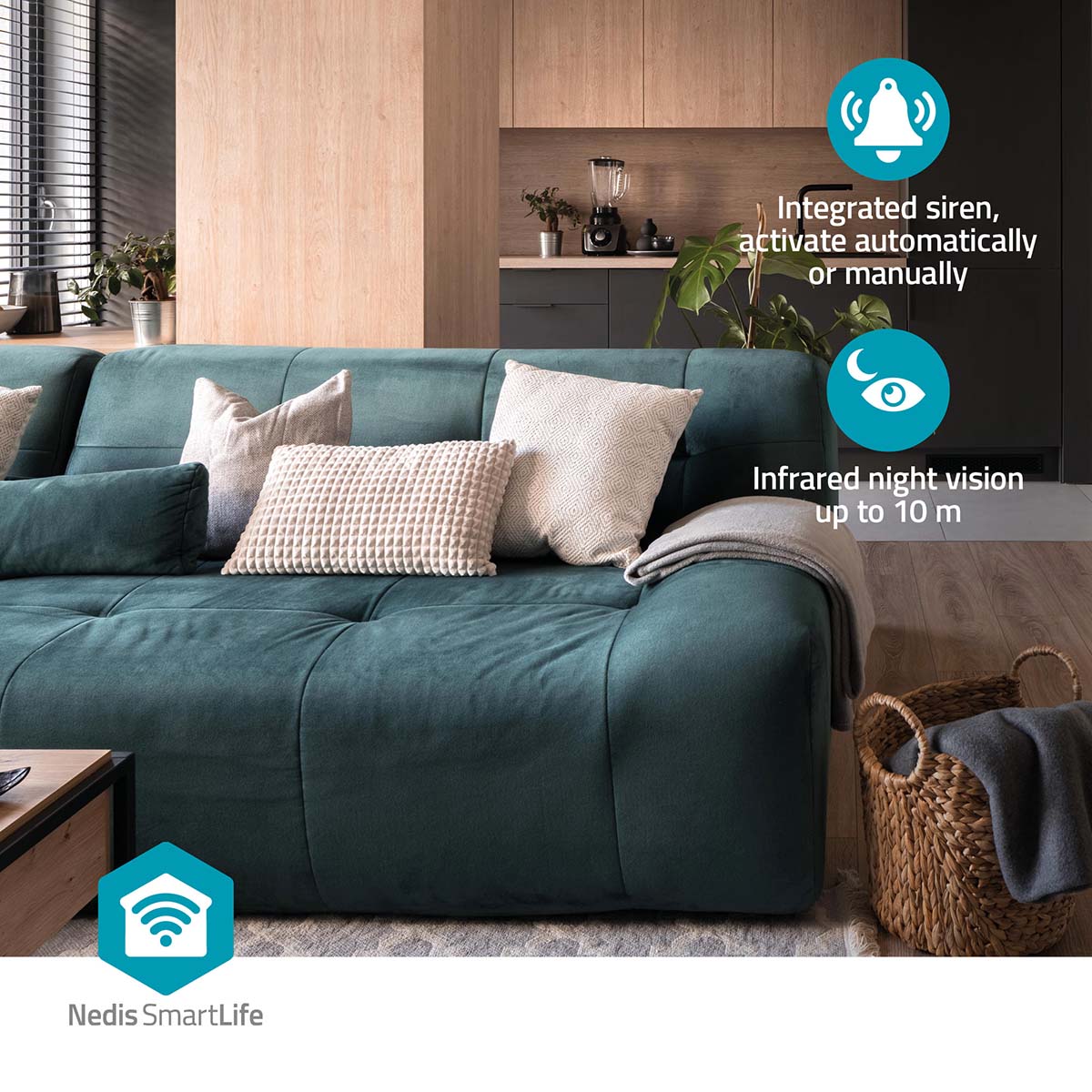 SmartLife Innenkamera | Wi-Fi | 3MP Full HD 1296p | Pan tilt | Cloud Storage (optional) / microSD (not enthalten) / Onvif | mit Bewegungssensor | Nachtsicht | Weiss