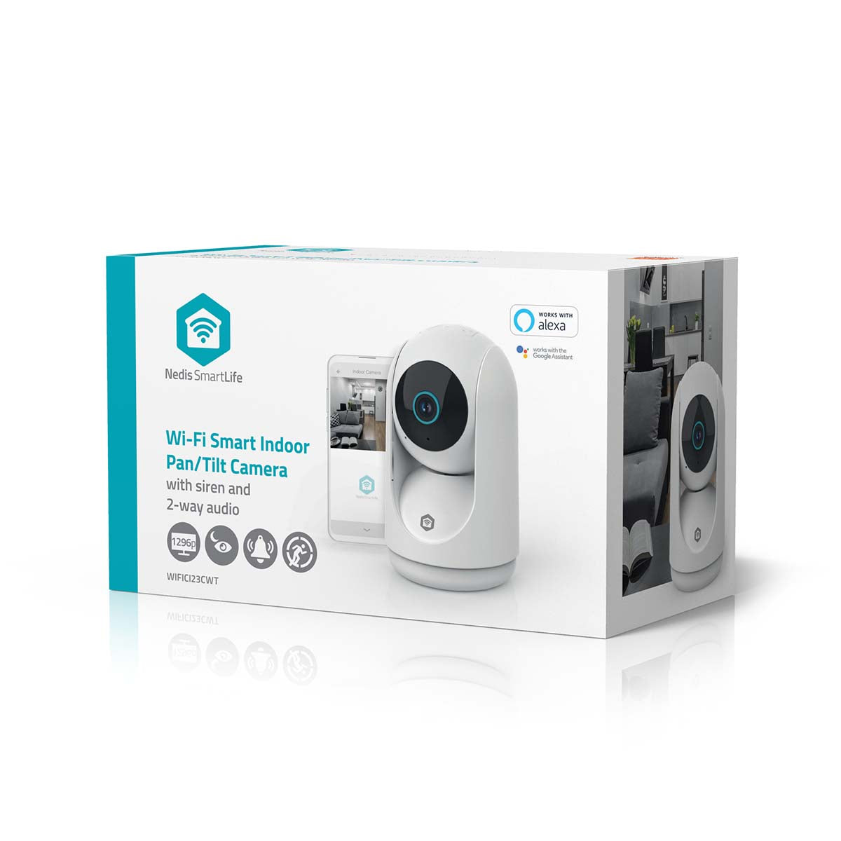 SmartLife Innenkamera | Wi-Fi | 3MP Full HD 1296p | Pan tilt | Cloud Storage (optional) / microSD (not enthalten) / Onvif | mit Bewegungssensor | Nachtsicht | Weiss
