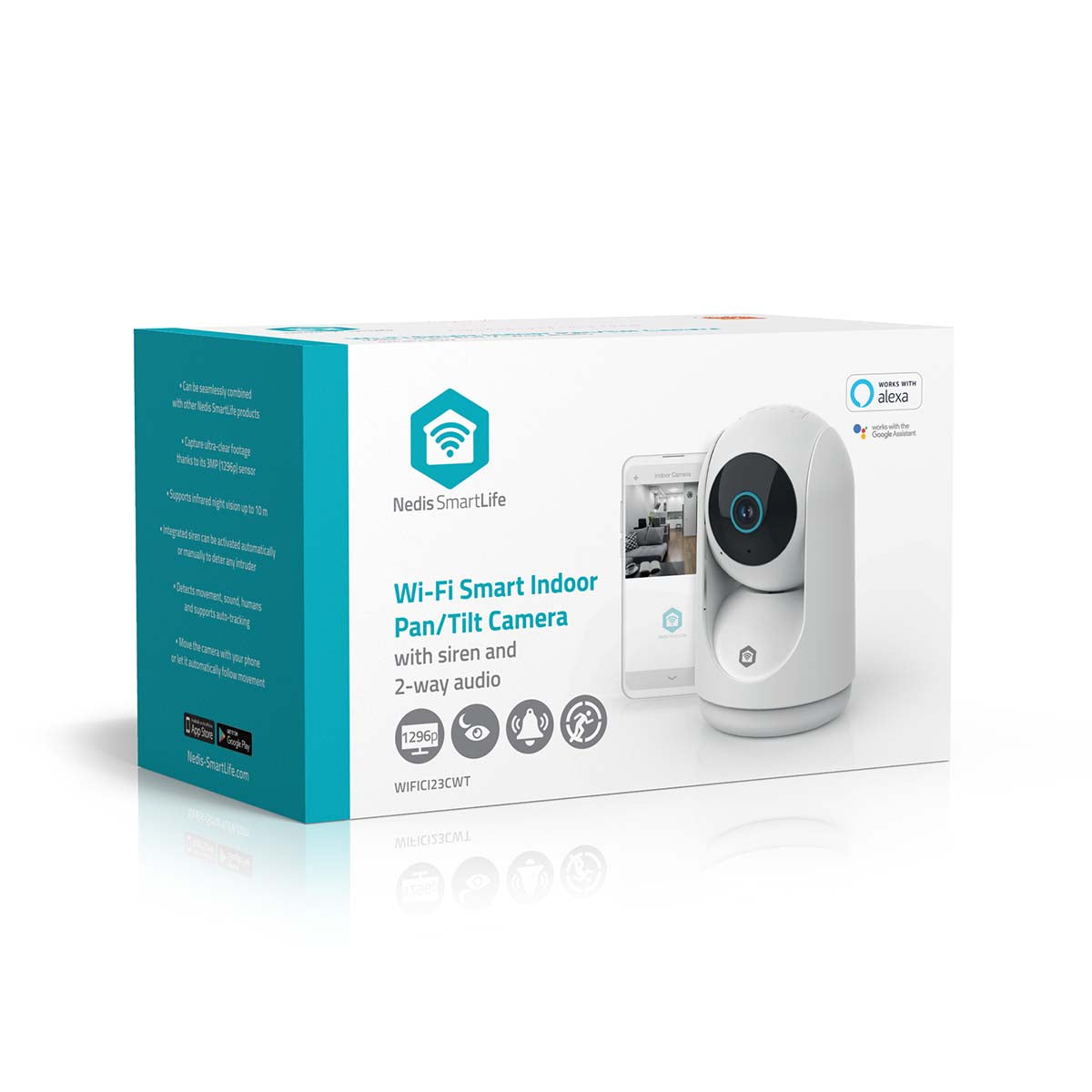 SmartLife Innenkamera | Wi-Fi | 3MP Full HD 1296p | Pan tilt | Cloud Storage (optional) / microSD (not enthalten) / Onvif | mit Bewegungssensor | Nachtsicht | Weiss